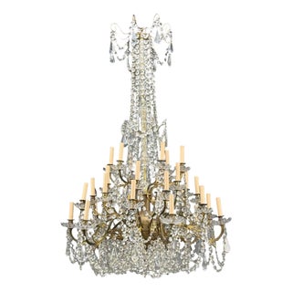 Louis XVI Style, Bronze, Crystal, Thirty-Light Chandelier, France, 19th/20th C. For Sale