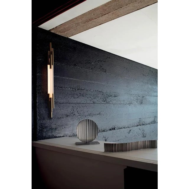 Small org wall lamp by sebastian summa dimensions: d 7.3 x w 8.5 x h 105cm materials: aluminum, opaline glass available in...