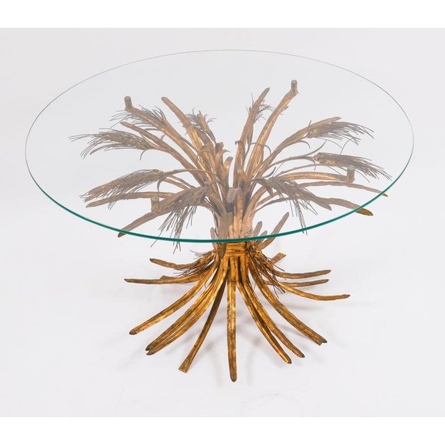 Hollywood Regency Vintage Hollywood Regency Gilded Wheat-Sheaf Coffee Table, 20th Century For Sale - Image 3 of 14