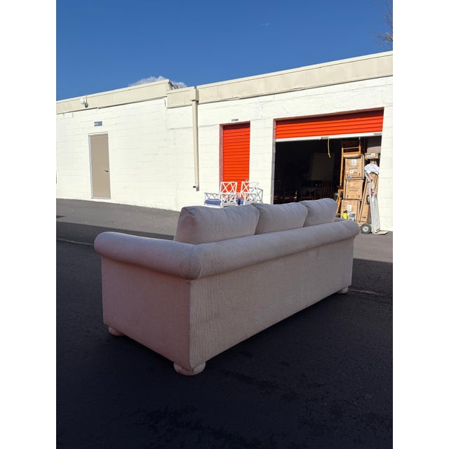 1980s 1980s Mason-Art Cream Upholstered Sofa For Sale - Image 5 of 11
