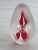 Transparent Art Glass Paperweight Oval Shaped With a Red Design For Sale - Image 8 of 8