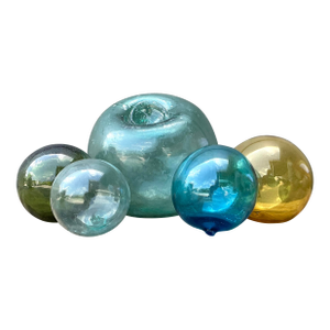 Vintage Japanese Glass Buoys - Set of 5