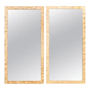 Pair of Rectangular Hollywood Regency Faux Marble Wall, Console or Pier Mirrors