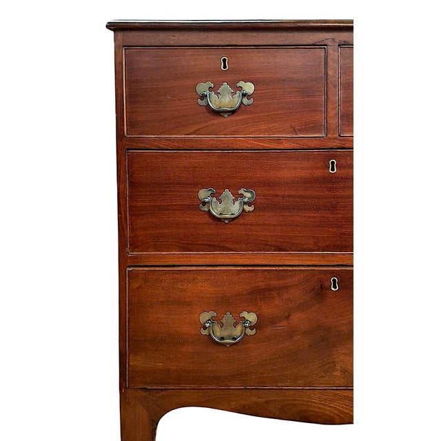 19th-Century Georgian-Style Mahogany and Brass Chest of Drawers For Sale - Image 4 of 14