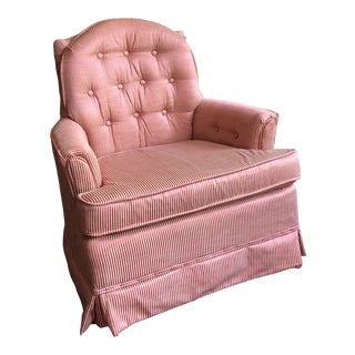 Mid-Century Broyhill Tufted Swivel Rocking Chair For Sale