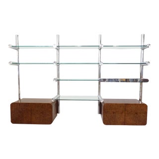 Polished Aluminum and Glass Orba Wall Unit Janet Schweitzer for Pace For Sale