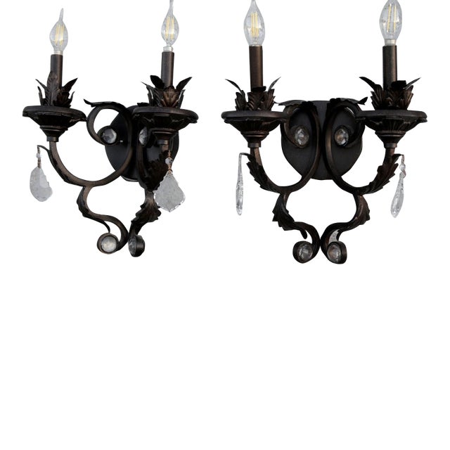 Acanthus Leaf Exterior 3-Arm Sconces - a Pair For Sale