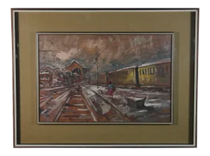 A. Casa "Train Station" Impressionist Perspective Landscape