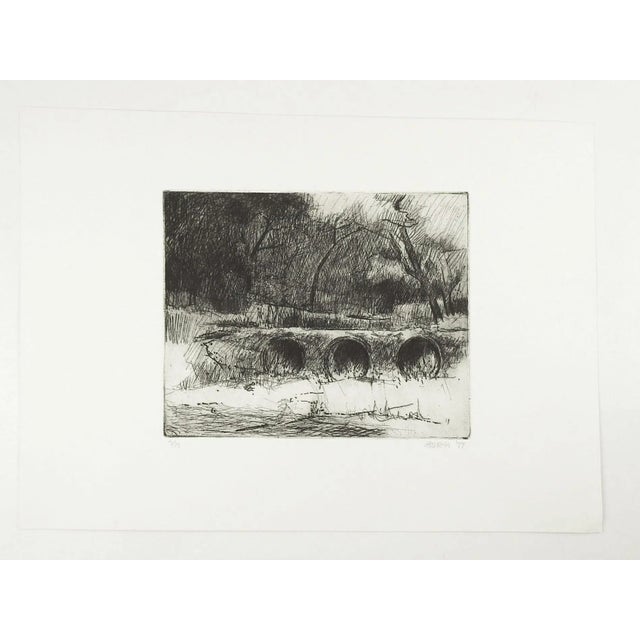 1977 River Bridge Etching by Otterness For Sale - Image 4 of 5