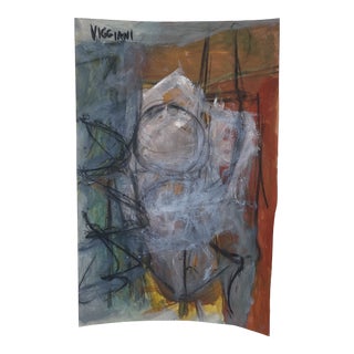 Late 20th Century Charcoal Abstract Drawing Signed Viggiani For Sale
