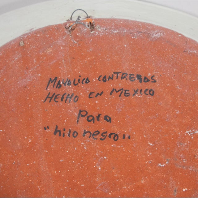 Manolo Contreras Mexican Folk Art Plate With Rabbit – 20” For Sale - Image 4 of 6