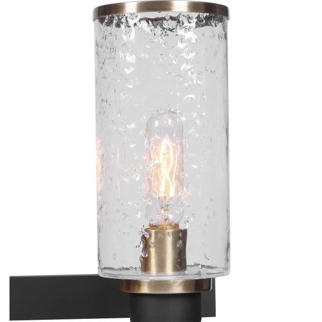 Industrial Chandelier Black and Brass For Sale - Image 9 of 10