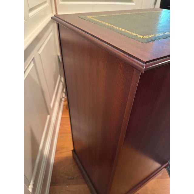 A showroom-quality piece. This vintage traditional English-style 6-drawer narrow filing cabinet is in pristine condition:...