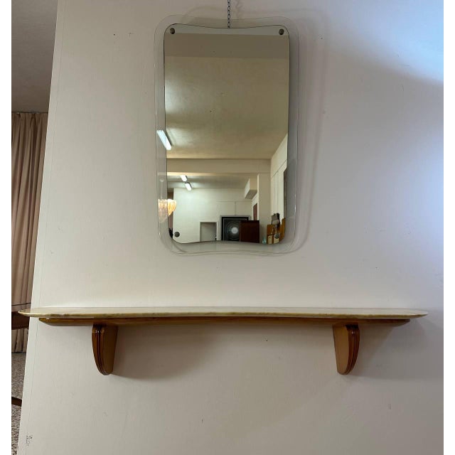 Paolo Buffa Italian Art Deco Console Table and Mirror by Paolo Buffa, 1940s, Set of 2 For Sale - Image 4 of 17