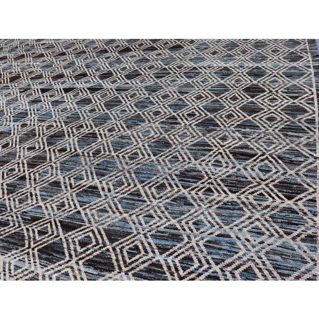 Afghan Modern Geometric Rug by Keivan Woven Arts, 10'9 X 13'9 For Sale - Image 9 of 14