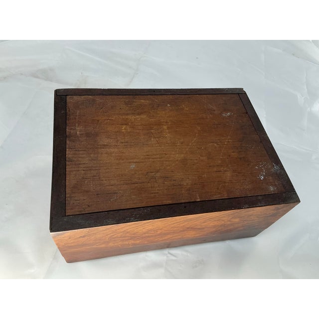 Antique Walnut Inlaid Jewelry or Document Box For Sale - Image 12 of 12