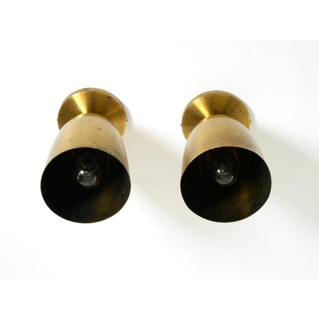 1950s Large Mid-Century Modern Brass Ceiling Lamps, 1950s, Set of 2 For Sale - Image 5 of 15
