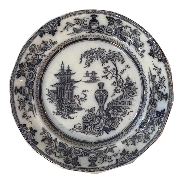 W Adams & Sons Ironstone Transferware Plate Jeddo Pattern