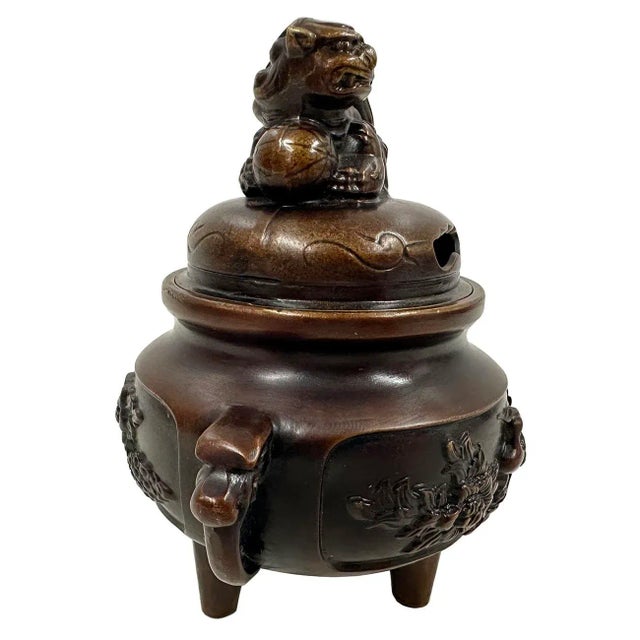 20th Century Vintage Chinese Bronze Incense Burner For Sale In Los Angeles - Image 6 of 10