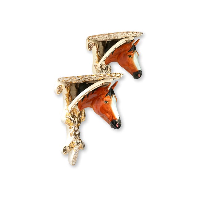 Mid 19th Century 19th Century Staffordshire Horse Wall Brackets For Sale - Image 5 of 10