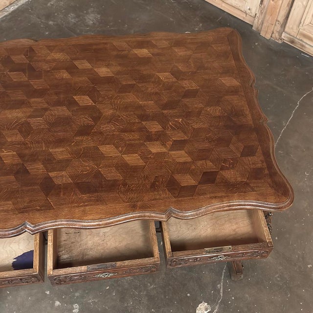 Antique Country French Liégeoise White Oak Writing Desk For Sale - Image 16 of 18