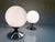 Two small table lamps from the 1970s, single-bulb, E14 socket. Chrome-plated metal and glass. Good used condition. 23 x 14...