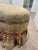 Wood Late 20th Century Bombay Company Floral Upholstered Skirted Vanity Bench Footstool With Tassels For Sale - Image 7 of 7
