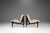 This rare pair of ebonized lounge chairs, attributed to Ib Kofod-Larsen for Selig, beautifully embodies the refined...