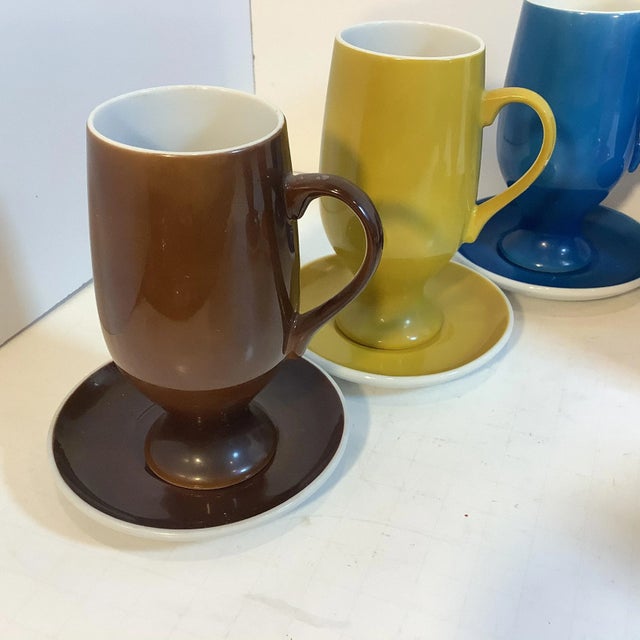 Vintage LaGardo Tackett for Schmid Porcelain Espresso Demitasse Cup & Saucer Set- 12 Pieces For Sale - Image 6 of 10