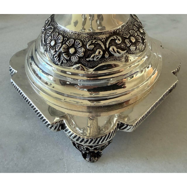 Metal Vintage Silver Plate Multi-Branch Candelabra For Sale - Image 7 of 7