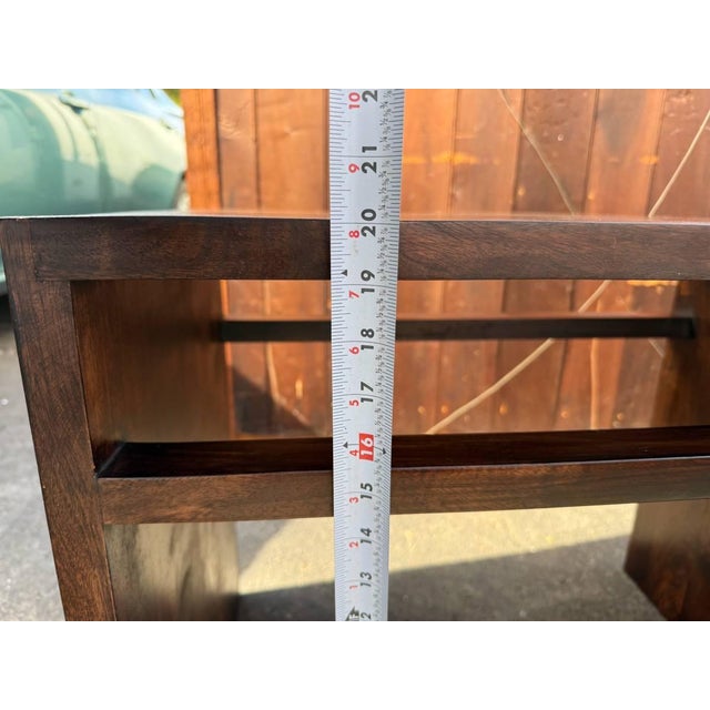 Vintage Rustic Style Solid Wood Side Table For Sale - Image 15 of 17