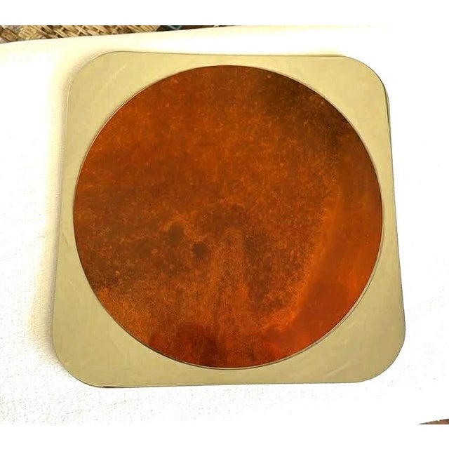 Metal 1960s Mid Century Modern Bouilett Bourdelle Serving Tray Elegant Entertaining Minimalist Luxury (#2pr) - Set of 2 For Sale - Image 7 of 17