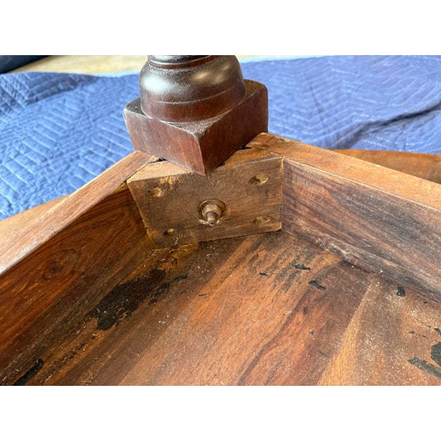 Antique Dutch Walnut Rough Sawn Round Table Early 20th C For Sale - Image 9 of 12