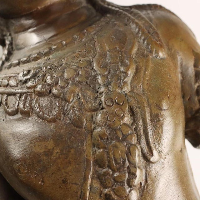 Antique 20th Century Bronze Bodhisattva Sculpture, Cambodia For Sale - Image 6 of 13