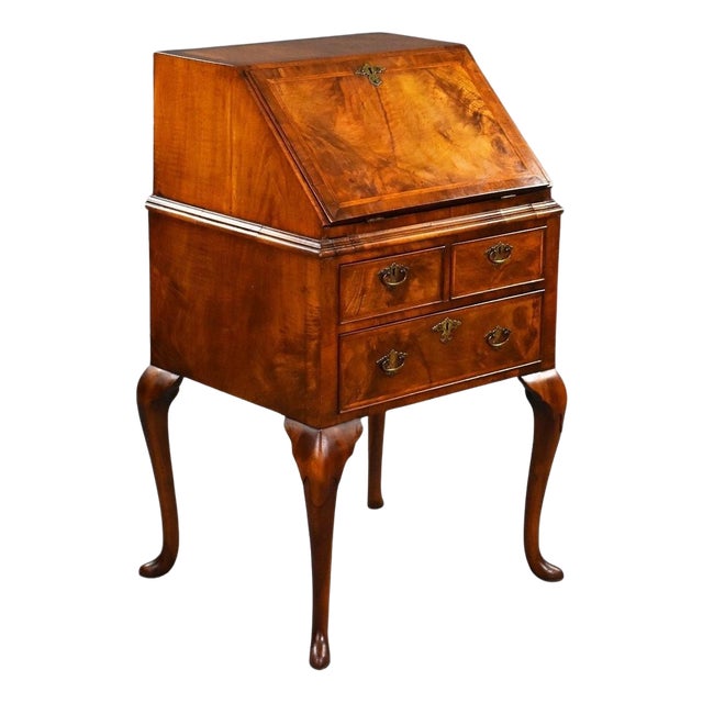 Queen Anne Walnut Bureau, 1930s For Sale