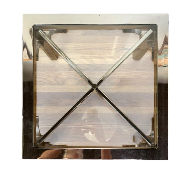 70s Chrome & Glass Parsons Tables, a Pair For Sale - Image 10 of 11