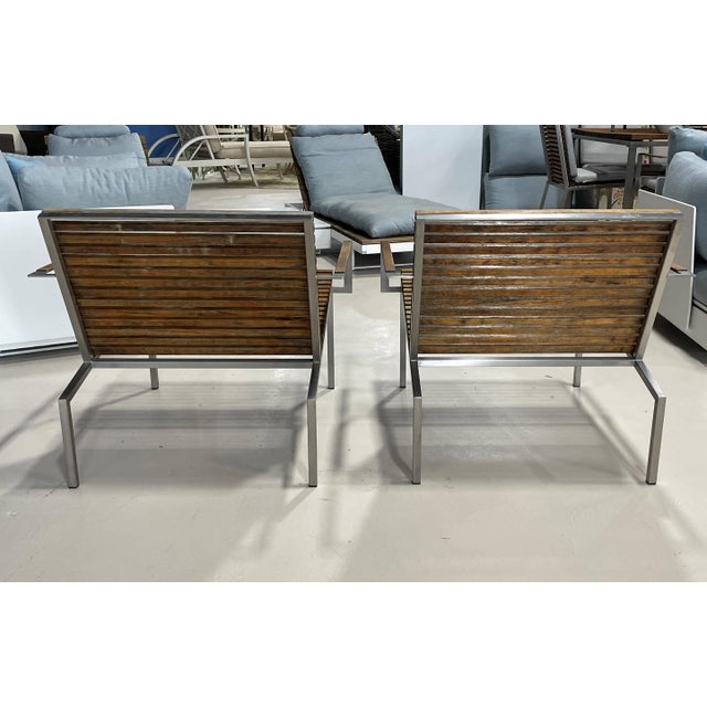 Viteo Home Collection Outdoor Teak Lounge Chairs a Pair Chairish