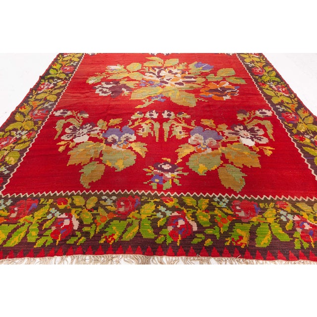 1930s Bessarabian Kilim Rug For Sale - Image 4 of 9