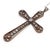 1910s Edwardian Old European Cut Diamond 14k Yellow Gold and Silver Cross Necklace For Sale - Image 4 of 6