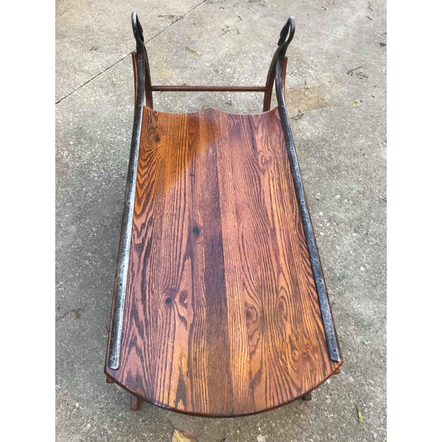 MidCentury Modern Tell City Chair Co. Oak Sled Coffee Table Chairish