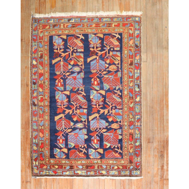 Persian Zabihi Collection Vibrant Vintage Persian Rug - 4' x 5'6" For Sale - Image 3 of 10