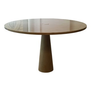 Vintage Round Table in White Carrara Marble by Angelo Mangiarotti, 1970s For Sale