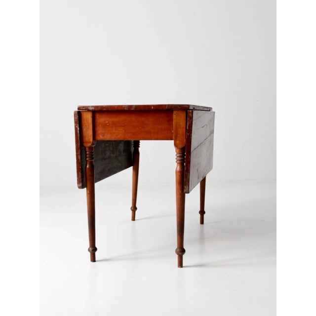 Late 19th Century Antique Drop Leaf Console Table For Sale - Image 5 of 13