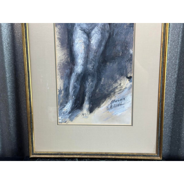 Abstract Expressionism Late 20th Century Framed Pastel Nude Figure Study, Signed Stevan Kissel For Sale - Image 3 of 12