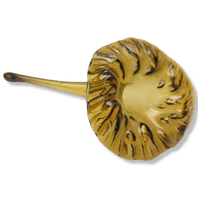 Antique C. 1900 Amber Glass Trumpet Flower Figurine Vase Epergne For Sale - Image 12 of 12