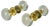 Double Round Push and Pull Door Knobs in Acrylic and Brass, Set of 2 For Sale