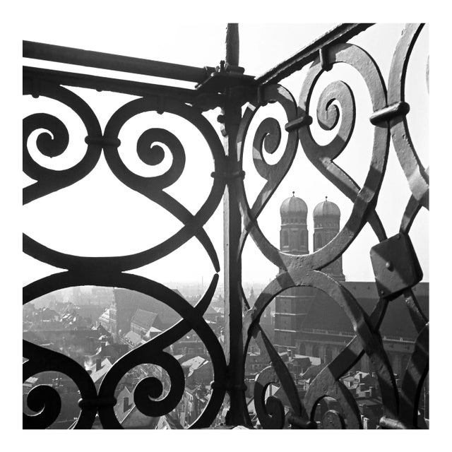 View to Munich Frauenkirche Church with Railing, Germany, 1938 For Sale