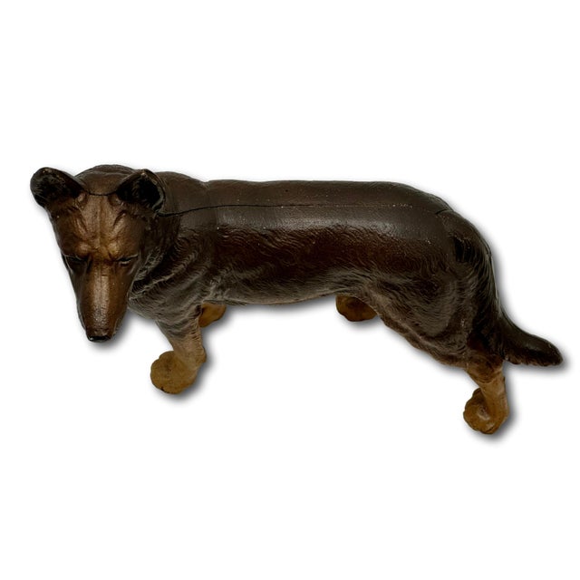 Excellent Vintage Hubley Manufacturing Co Usa Cast Iron German Shepherd Dog Doorstop - Circa 1930s For Sale - Image 9 of 18