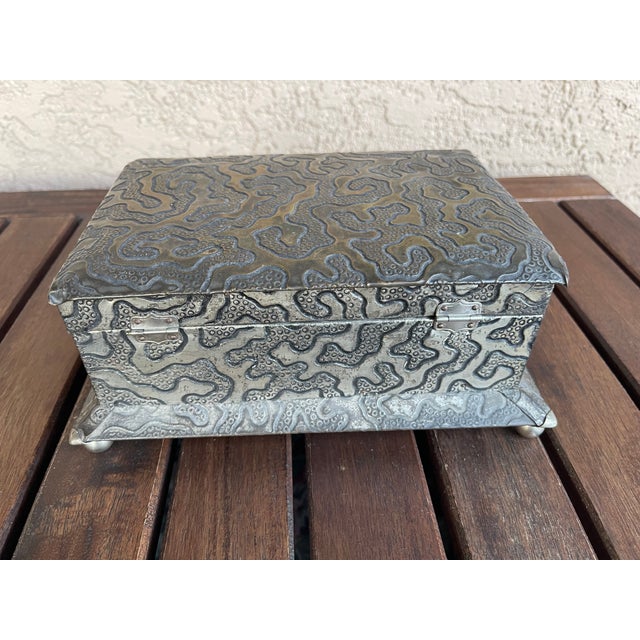 Here is a wonderful handmade one of a kind Silver Box. It is made of pine wood and someone put a lot of work into this...