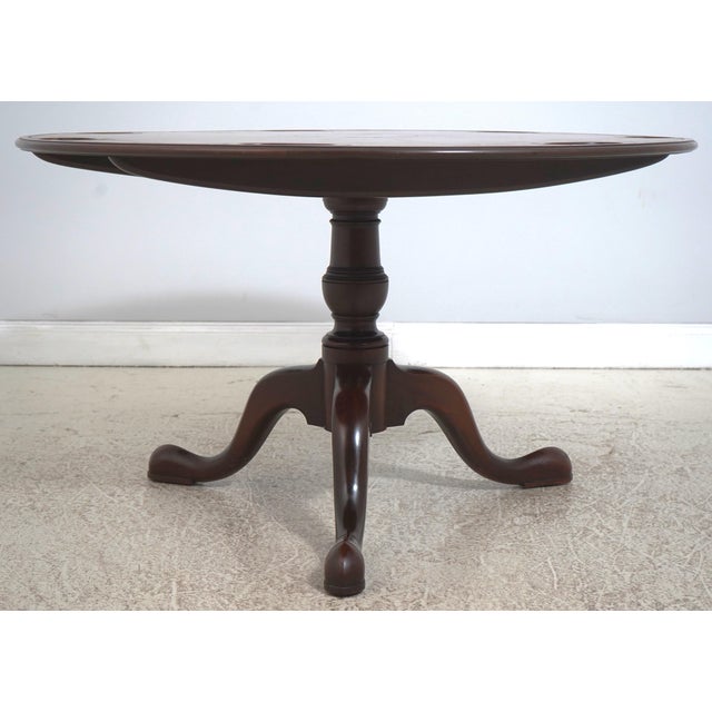 1930s Kittinger Colonial Williamsburg Cw-41 Leather Top Tilt Games Table For Sale - Image 5 of 18